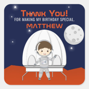 Sticker Carré Explorateur d'espace