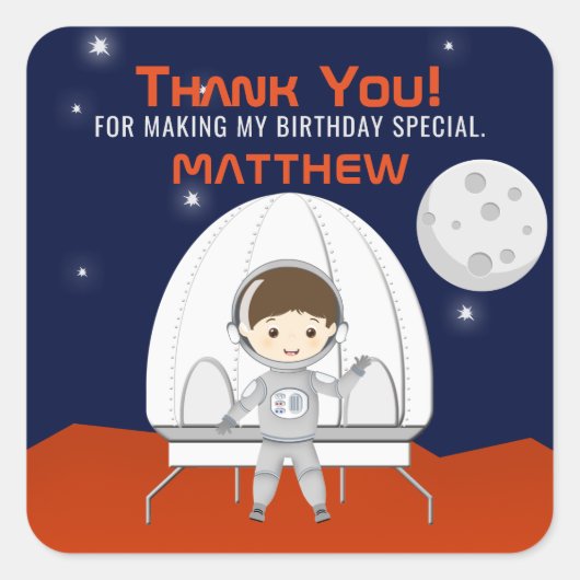 Sticker Carré Explorateur d'espace (Devant)