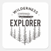 Sticker Carré Explorateur Wilderness (Devant)