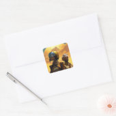 Sticker Carré Explorateurs de planètes science-fiction Afrofutur (Enveloppe)