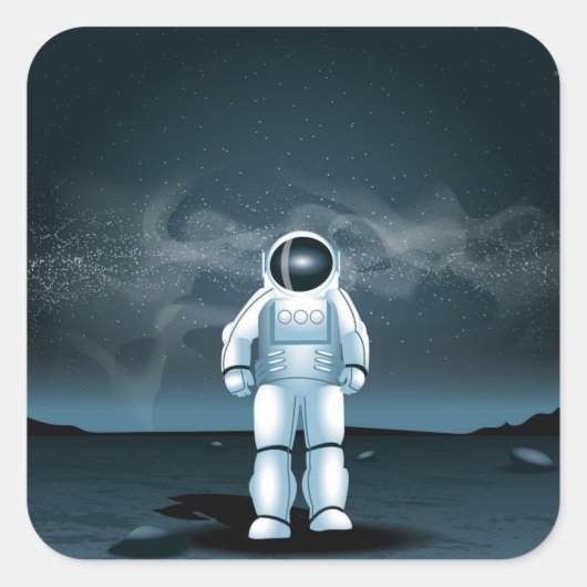 Sticker Carré Exploration d'astronaute (Devant)