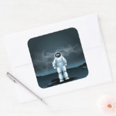 Sticker Carré Exploration d'astronaute (Enveloppe)