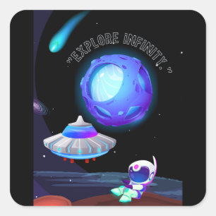 Sticker Carré Explorer l'Infini