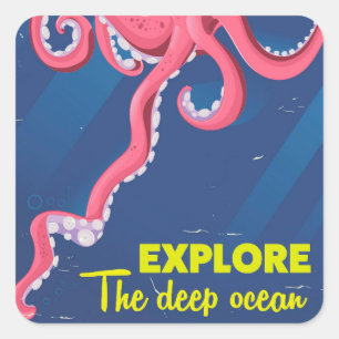 Sticker Carré Explorer l'océan profond
