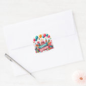 Sticker Carré Explosion de fête d'anniversaire colorée (Enveloppe)