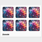 Sticker Carré Explosions chaotiques (Feuille)