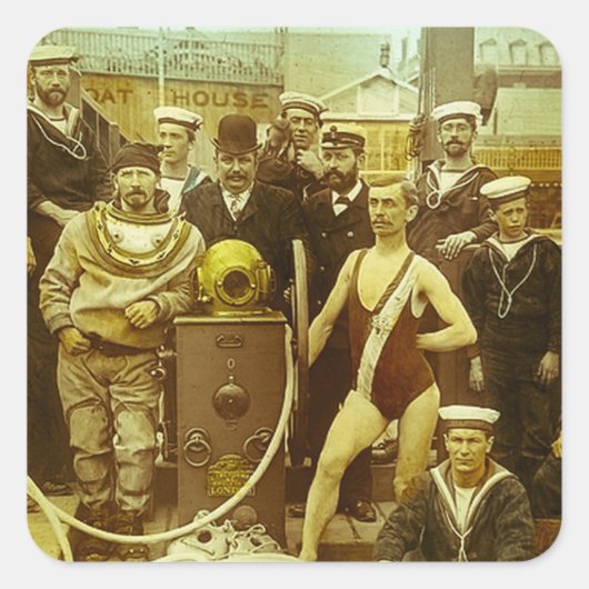 Sticker Carré Exposition de la Marine royale 1891 Diapositive de (Devant)