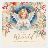 Sticker Carré Exquisite Christmas Angel Flowers Victorian  (Devant)