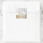 Sticker Carré Extensions Eyelash Argent & Or Moderne (Sac)