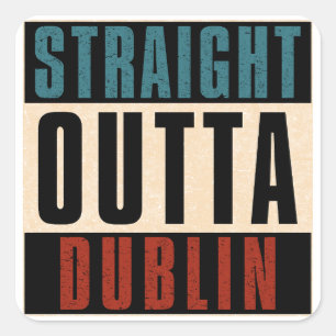 Sticker Carré Extérieur droit Dublin Californie CA
