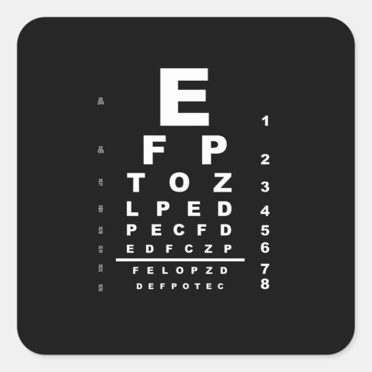 Sticker Carré Eye Test (Devant)