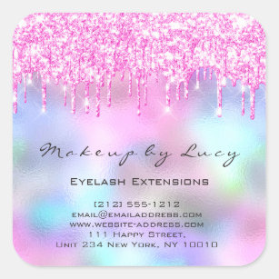 Sticker Carré Eyelash Extension Maquillage Artiste Salon Déchets