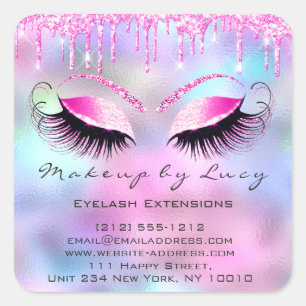 Sticker Carré Eyelash Extension Maquillage Beauté Salon Déchets 