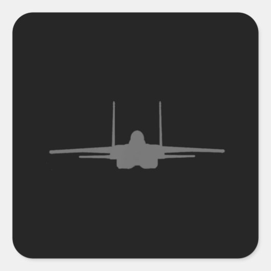 Sticker Carré F-15 Eagle Fighter Jet Aircraft Silhouette and Tri (Devant)