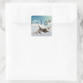 Sticker Carré F-16 Faucon combattant (Sac)