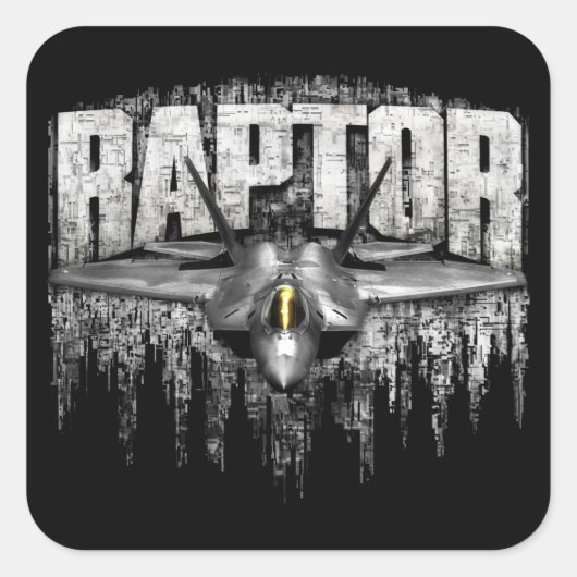 STICKER CARRÉ F-22 RAPTEUR (Devant)