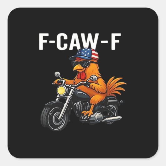 Sticker Carré F-Caw-F Chicken Classic Aesthetic Graphic (Devant)