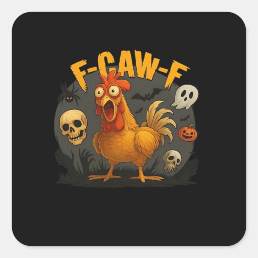 Sticker Carré F-Caw-F Chicken Classic Minimal Clean (Devant)