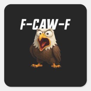 Sticker Carré F-Caw-F Drôle F-Caw-F Équipement Rétro Classique