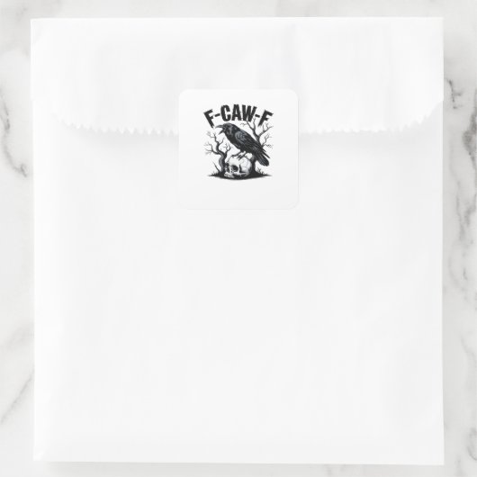 Sticker Carré F Caw F Essential Minimal Clean Design (Sac)