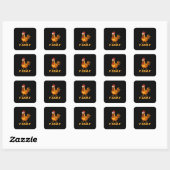 Sticker Carré F-Caw-F Funny Chicken Humor Quote Rooster Meme Fun (Feuille)