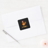 Sticker Carré F-Caw-F Funny Chicken Humor Quote Rooster Meme Fun (Enveloppe)