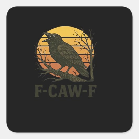 Sticker Carré F-Caw-F Minimal Clean (Devant)