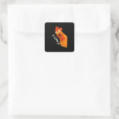 Sticker Carré F-Caw-F Poulet Rétro Classique (Sac)