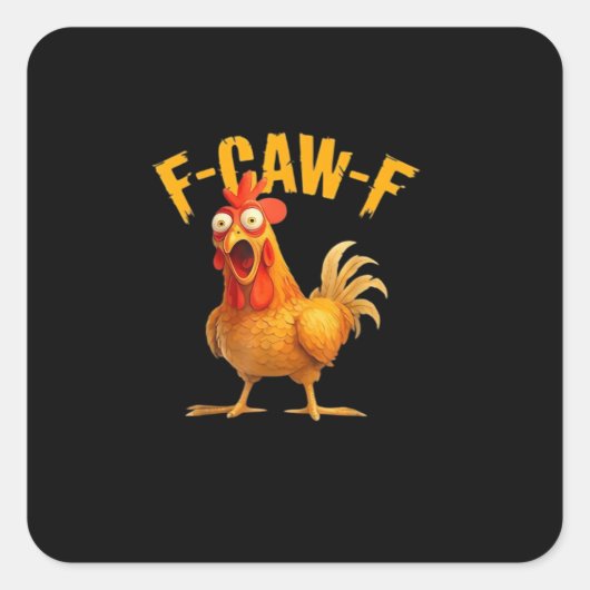 Sticker Carré F-Caw-F Rétro Classique (Devant)