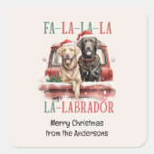 STICKER CARRÉ FA LA LABRADOR CHIEN NOËL FURRY (Devant)
