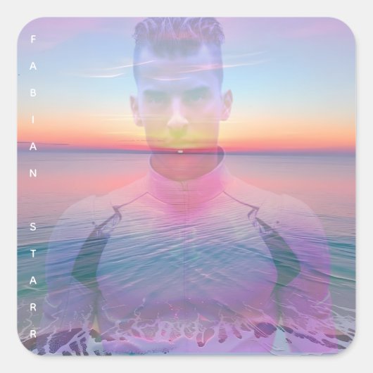 Sticker Carré Fabian Starr Digital Love Fan Bouton (Devant)