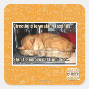 Sticker Carré Fabrication de lasagnes