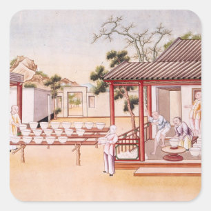 Sticker Carré Fabrication de porcelaine (avec papier)