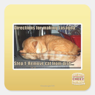 Sticker Carré Fabrication du lasagne