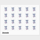 Sticker Carré Fabriqué avec amour (Feuille)