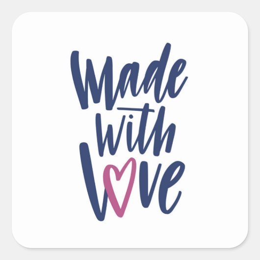 Sticker Carré Fabriqué avec amour (Devant)