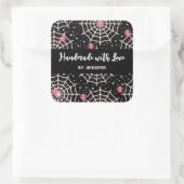 Sticker Carré Fabriqué avec amour Halloween Cobwebs & Spiders Mo (Sac)