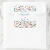 Sticker Carré Fabriqué avec amour mignon cerf dans un Motif fore (Sac)