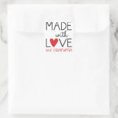 Sticker Carré Fabriqué avec amour par grand-mère (Sac)