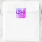Sticker Carré Fabriqué Avec Amour Seulement Pour Vous Par Nom Ro (Sac)
