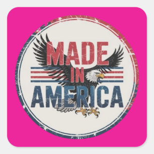 Sticker Carré Fabriqué en Amérique