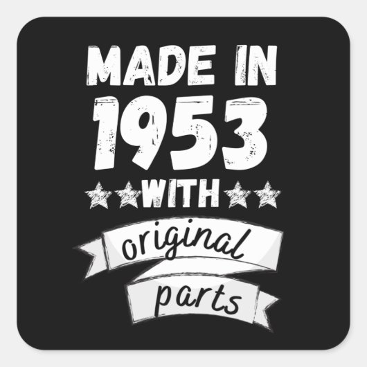 Sticker Carré fabriqués en 1953 avec des pièces d'origine, (Devant)