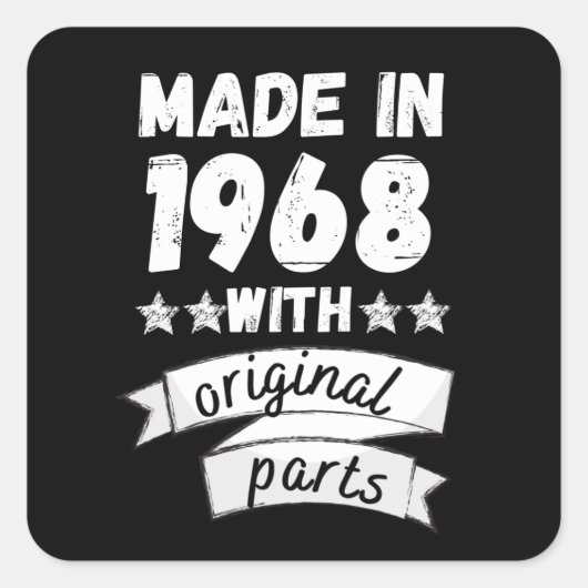 Sticker Carré fabriqués en 1968 avec des pièces d'origine, (Devant)