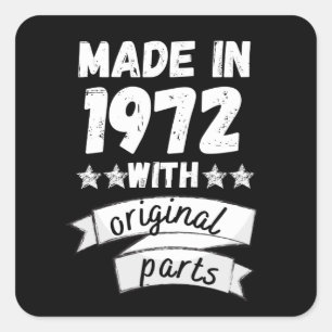 Sticker Carré fabriqués en 1972 avec pièces d'origine,