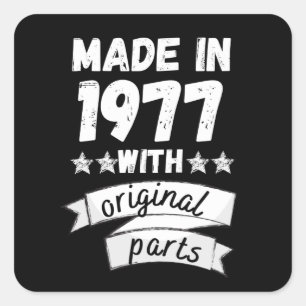 Sticker Carré fabriqués en 1977 avec des pièces d'origine,