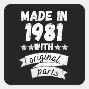 Sticker Carré fabriqués en 1981 avec pièces d'origine,