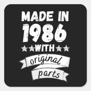 Sticker Carré fabriqués en 1986 avec des pièces d'origine,