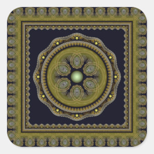 Sticker Carré Fabuleux mandala motif fractal