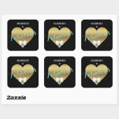 Sticker Carré Fabulous Gold Heart Party douche (Feuille)