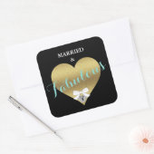 Sticker Carré Fabulous Gold Heart Party douche (Enveloppe)